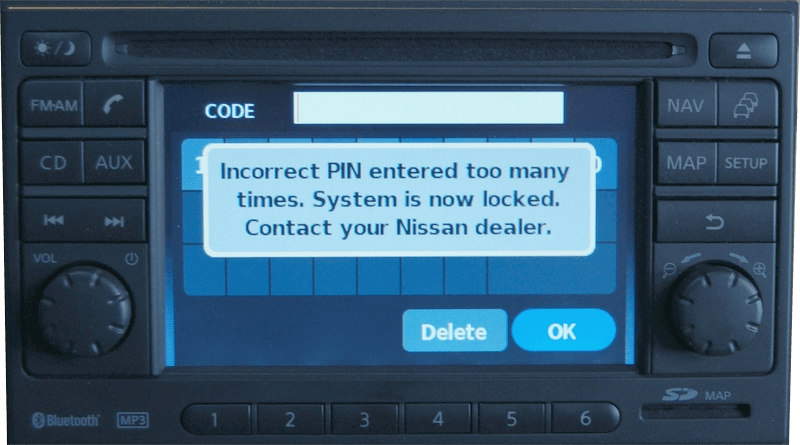 Nissan LCN naprawa zablokowanego radia
