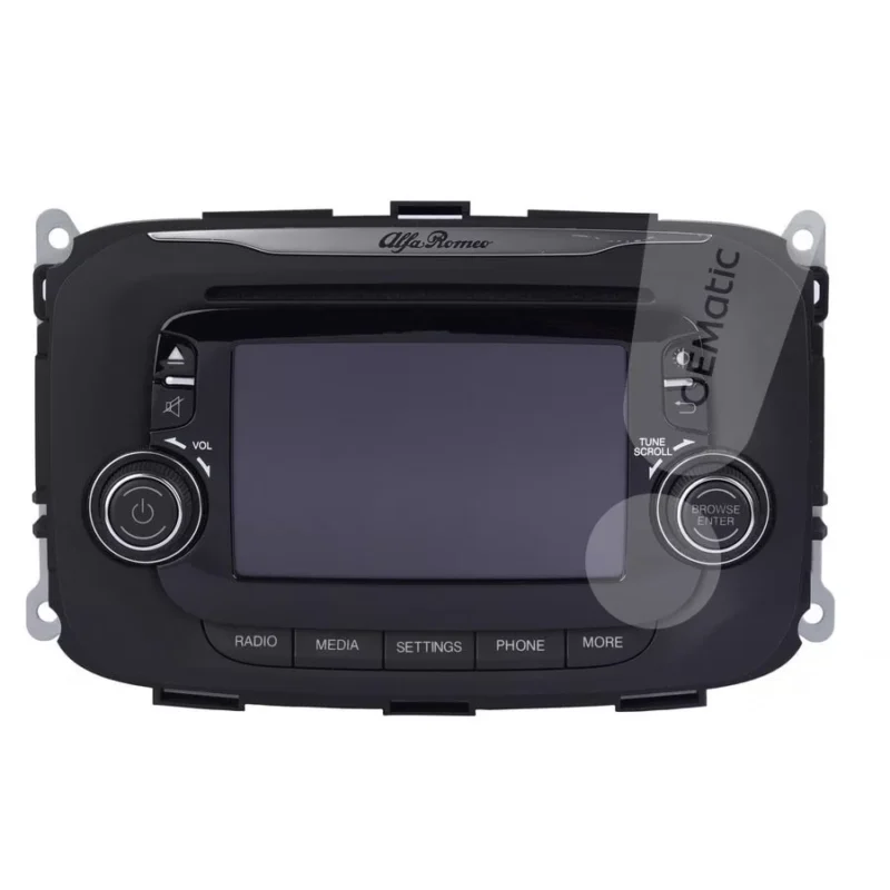 Przedni panel radio nawigacji VP2 Continental z ekranem dotykowym i logo Alfa Romeo - wersja montowana w Giulietta i Mito z systemem Uconnect